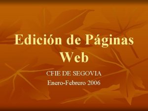 Edicin de Pginas Web CFIE DE SEGOVIA EneroFebrero