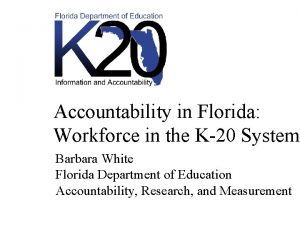 Accountability in Florida Workforce in the K20 System