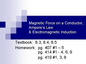 Magnetic Force on a Conductor Amperes Law Electromagnetic