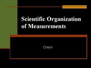 Scientific Organization of Measurements Chem Significant Digits consist