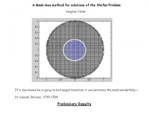 A Meshless method for solutions of the Stefan