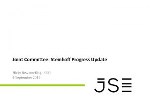 Joint Committee Steinhoff Progress Update Nicky NewtonKing CEO