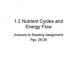 1 2 Nutrient Cycles and Energy Flow Answers