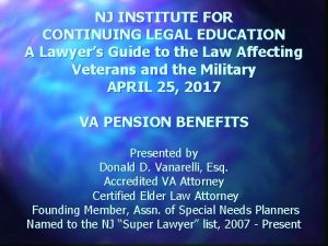 NJ INSTITUTE FOR CONTINUING LEGAL EDUCATION A Lawyers