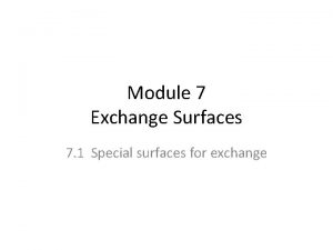 Module 7 Exchange Surfaces 7 1 Special surfaces