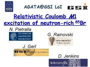 AGATAGSI Lo I Relativistic Coulomb M 1 85