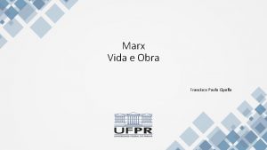 Marx Vida e Obra Francisco Paulo Cipolla O