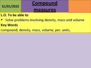 31012022 Compound measures MATHSWATCH CLIP 142 143 GRADE