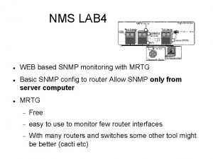 NMS LAB 4 WEB based SNMP monitoring with