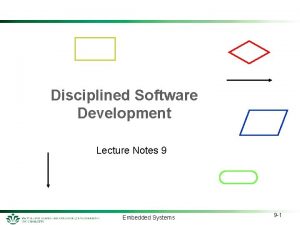 Disciplined Software Development Lecture Notes 9 Embedded Systems