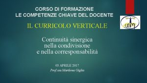 CORSO DI FORMAZIONE LE COMPETENZE CHIAVE DEL DOCENTE