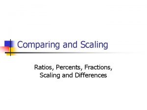 Comparing and Scaling Ratios Percents Fractions Scaling and