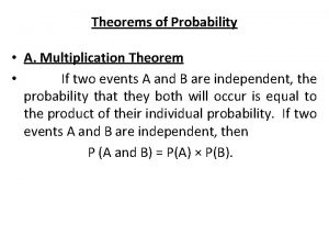 Multiplication theorem on probability