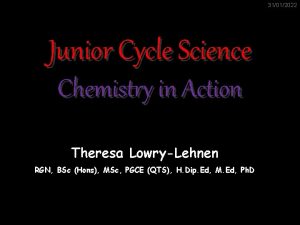 31012022 Junior Cycle Science Chemistry in Action Theresa