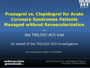 Prasugrel vs Clopidogrel for Acute Coronary Syndromes Patients