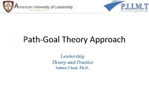 PathGoal Theory Approach Leadership Theory and Practice Salma