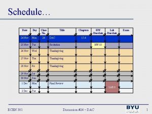 Schedule Date Day Class No Title 24 Nov