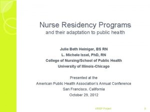 Nurse Residency Programs and their adaptation to public