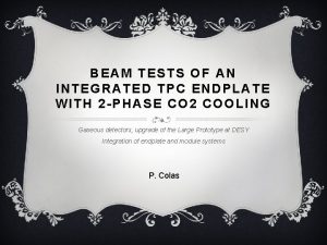 BEAM TESTS OF AN INTEGRATED TPC ENDPLATE WITH