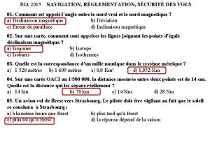 BIA 2015 NAVIGATION RGLEMENTATION SCURIT DES VOLS 01