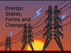 Energy States Forms and Changes Nature of Energy