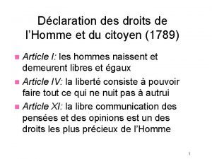 Dclaration des droits de lHomme et du citoyen