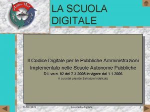 LA SCUOLA DIGITALE Il Codice Digitale per le