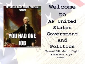 Welcome to AP United States Government and Politics