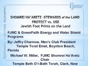 FJMC Green Faith Energy and Water Shield Programs