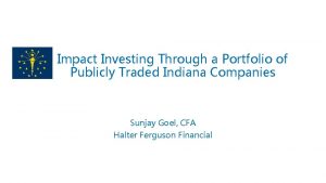 Impact Investing Through a Portfolio of Publicly Traded