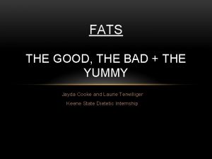 FATS THE GOOD THE BAD THE YUMMY Jayda