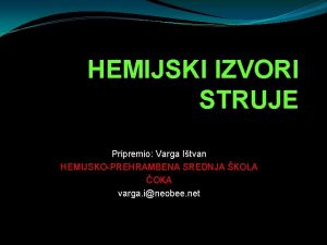 Hemijski izvori struje