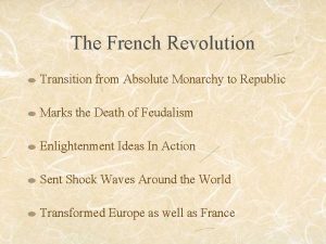 The French Revolution Transition from Absolute Monarchy to