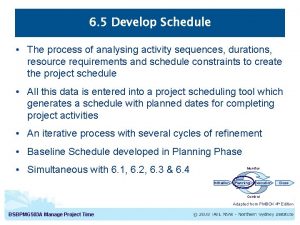 6 5 Develop Schedule The process of analysing