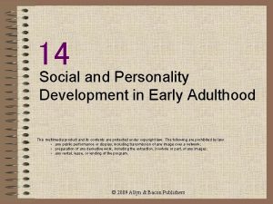 14 Social and Personality Development in Early Adulthood