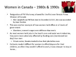 Women in Canada 1980 s 1990 s Resignation