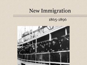 New Immigration 1865 1896 Europeans Flood into America