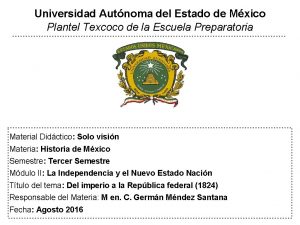 Universidad Autnoma del Estado de Mxico Plantel Texcoco