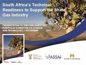 South Africas Technical Readiness to Support the Shale