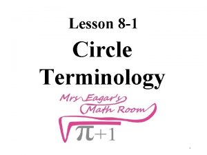 Lesson 8 1 Circle Terminology 1 Circle Definition