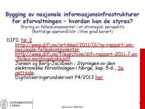 Bygging av nasjonale informasjonsinfrastrukturer for eforvaltningen hvordan kan