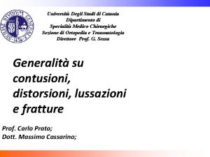 Universit Degli Studi di Catania Dipartimento di Specialit