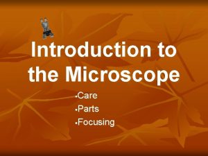 Introduction to the Microscope Care Parts Focusing How