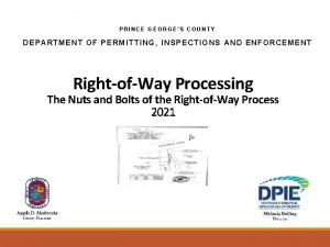 PRINCE GEORGES COUNTY DEPARTMENT OF PERMITTING INSPECTIONS AND