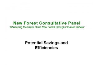 New Forest Consultative Panel Influencing the future of