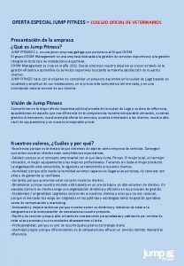 OFERTA ESPECIAL JUMP FITNESS COLEGIO OFICIAL DE VETERINARIOS