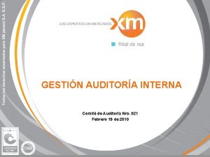 GESTIN AUDITORA INTERNA Comit de Auditora Nro 021