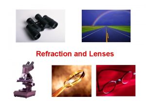 Refraction and Lenses refraction the bending of light