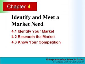 Chapter 4 Identify and Meet a Market Need