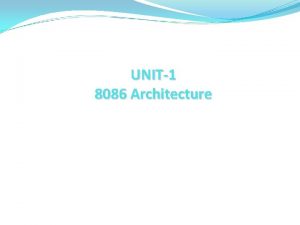 UNIT1 8086 Architecture Microprocessors Introduction Types of Computers